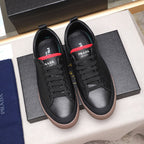 Red Side Label Leather Low Top Sneakers S283408