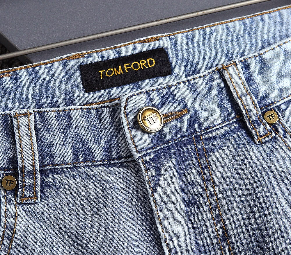 Light Blue Faded Minimal Stitch Logo Slim Denim Jeans M260743