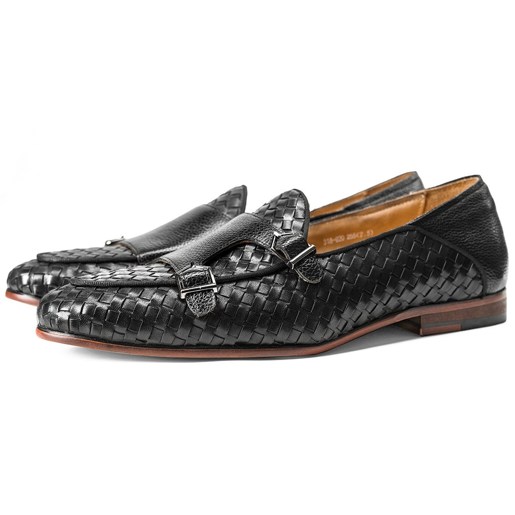 Woven Double Monk Loafers P050523