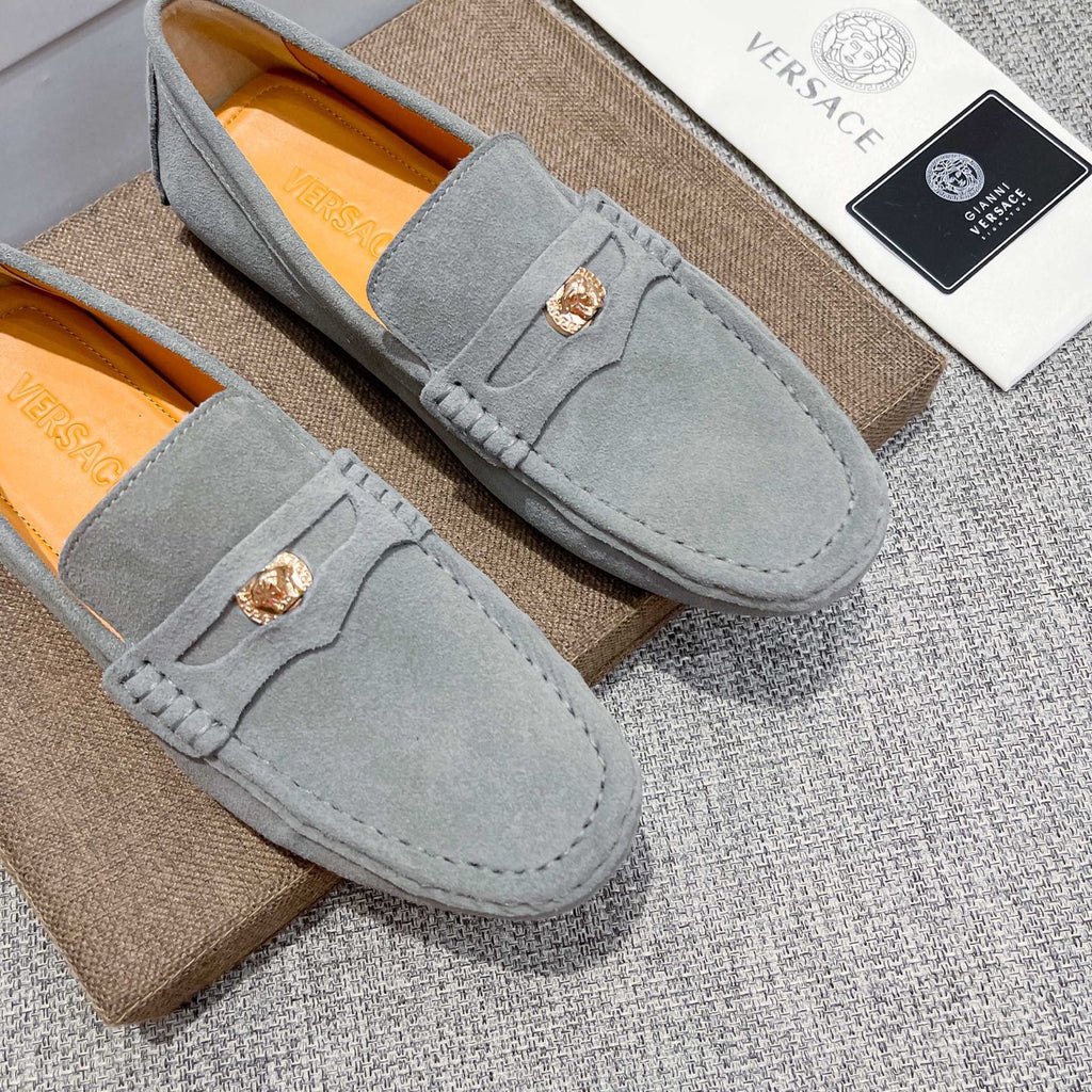 Men's Medusa Metal Ornament Buckle Slip-On Loafer Driving Shoes NE190116