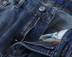 Vertical Embroidered Pocket Slim Fit Denim V260829