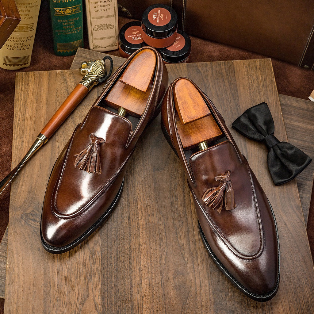 Tassel Slip-On Loafers Polished Formal Tassel Dress Loafers P050508