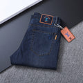 Dark Indigo Monogram Embroidered Slim Denim V260846