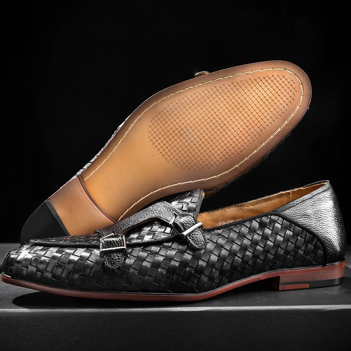 Woven Double Monk Loafers P050523