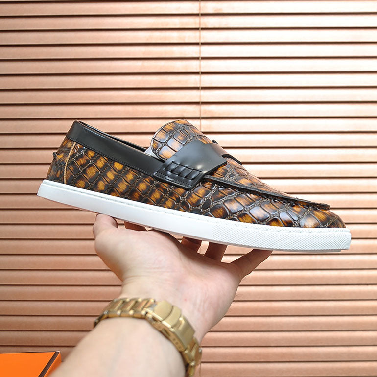Croc Embossed Casual Loafer NE190136