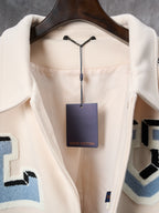 Men's Multi Patch Embroidered Collared Varsity Jacket YG500106