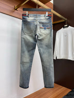 Vintage Fade Web Stripe Waist Embroidery Jeans E260950