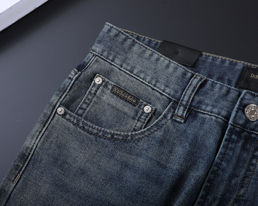 Vintage Key Artwork Print Slim Denim V260833