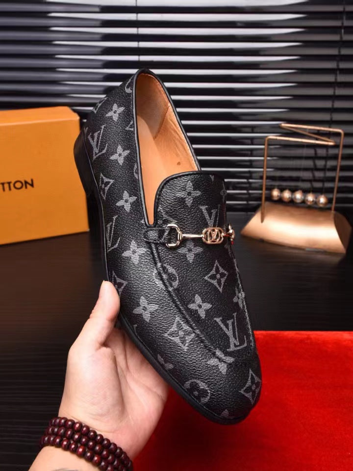 Monogram Print Metal Buckle Loafers S283414