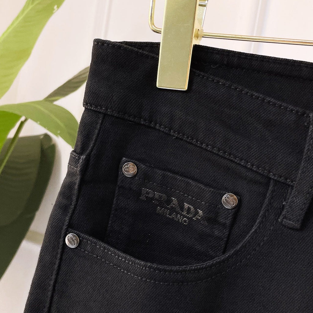 Black Triangle Logo Slim Denim Jeans C261002
