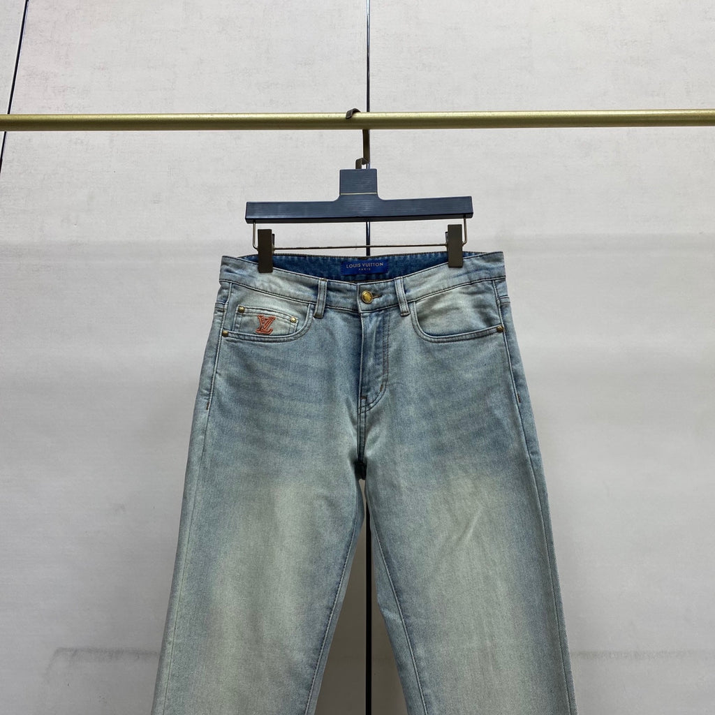 Pale Vintage Fade Orange Logo Jeans E260935