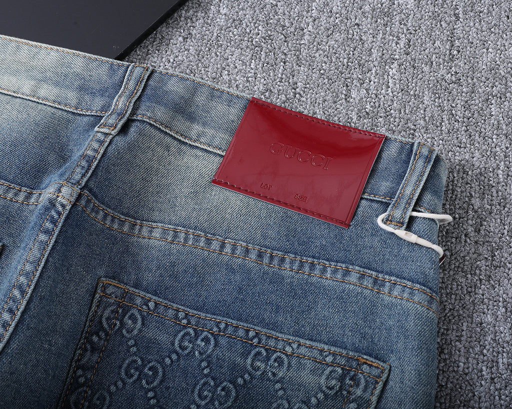 Vintage Embossed Monogram Slim Denim V260843