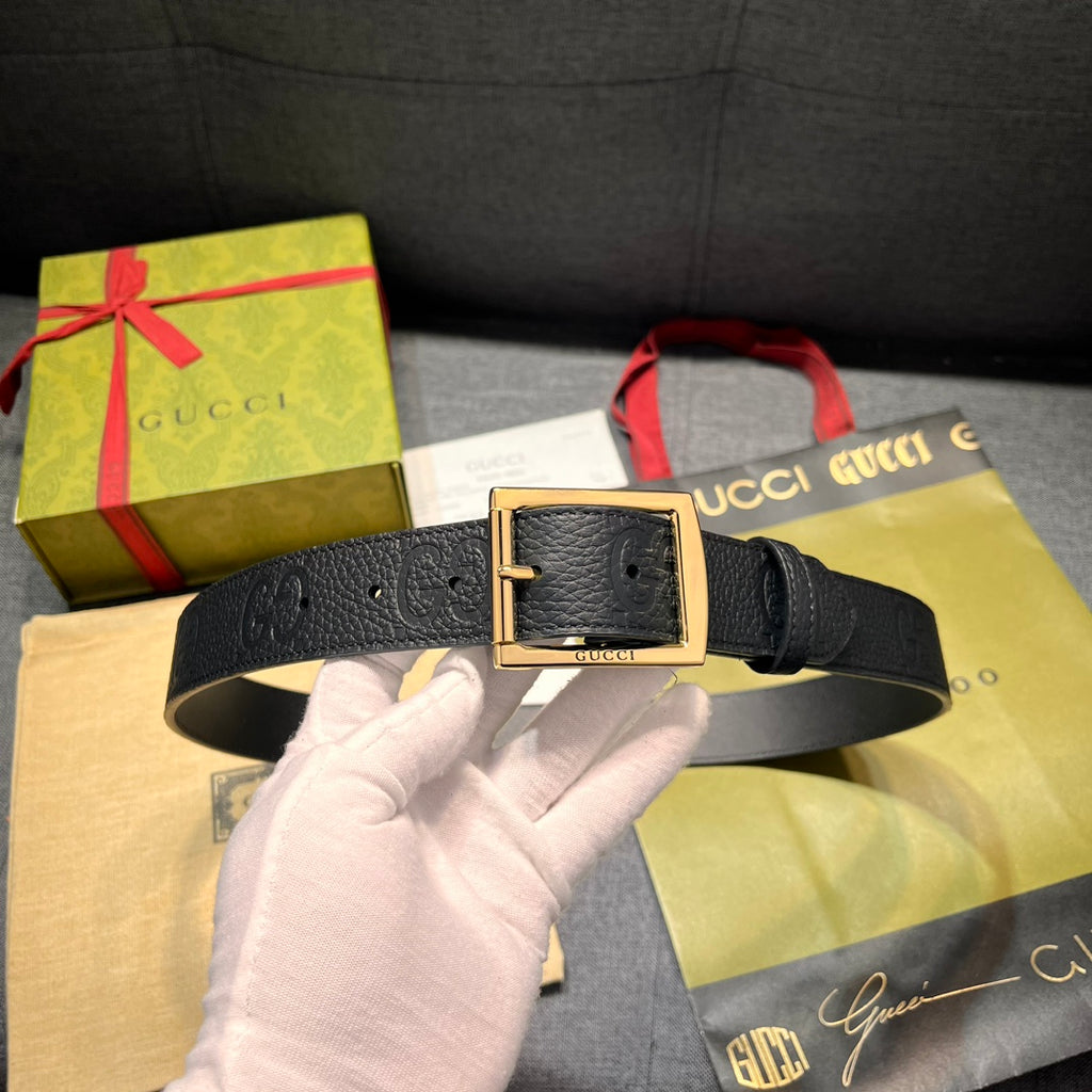Dual Logo Embossed Pin Buckle Belt E020801