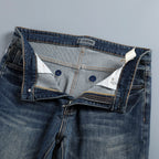 Knotted Embroidery Logo Straight Fit Denim Jeans NE210202