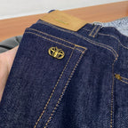 Raw Dark Indigo Mens Metal Badge Pocket Denim Trousers R260521
