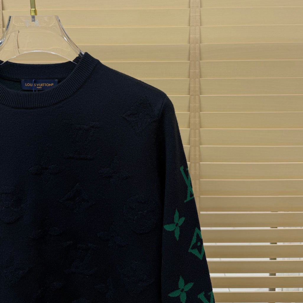 New Crew Neck Mixed Jacquard Knit Pullover Sweater GN380102