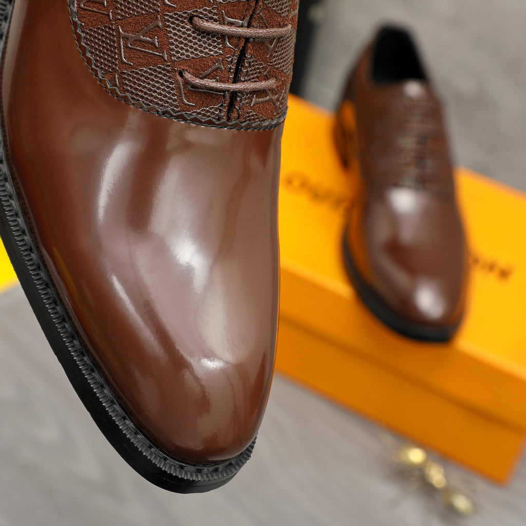 Men's Polished Panel Plaid Oxford Shoes NE190127