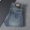 Vintage Blue Printed Mens Jeans E260925