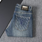 Vintage Blue Printed Mens Jeans E260925