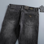 Men's Metal Triangle Logo Straight Fit Denim Jeans NE210204