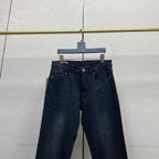 Vintage Black Wash Metal Badge Denim Jeans M260731