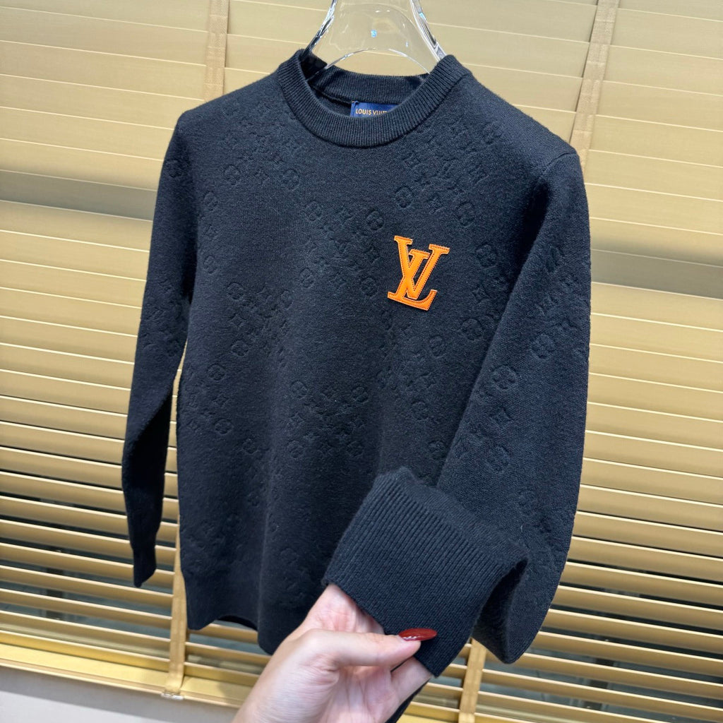 New Crew Neck Diamond Arrangement Jacquard Knit Sweater GN380104