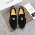 Men's Medusa Gold Emblem Slip-On Loafer Driving Shoes NE190117