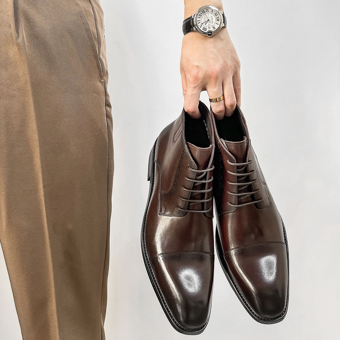 Men's Cap Toe Lace-up Chukka Dress Boots P050513