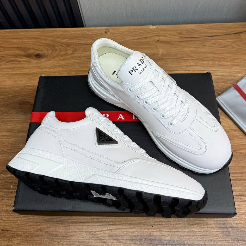 Calfskin Triangle Badge Lace-Up Sneaker S283439