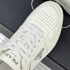 Triangle Badge Flat Lace-up Sneakers With Perforated Toe S265505