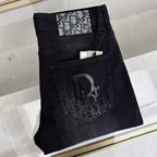 Black Faded Wash Raised Appliqué Pocket Denim Jeans L260622