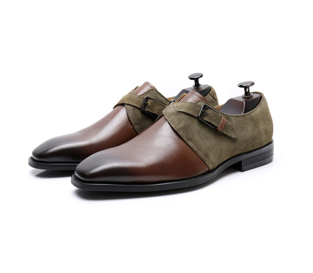 Single Monk Strap Dress Shoes Buckle Slip-On Formal Monk Shoes P050511
