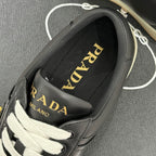 Triangle Badge Flat Lace-up Sneakers With Perforated Toe S265505