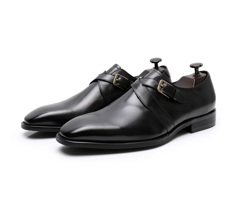 Single Monk Strap Dress Shoes Buckle Slip-On Formal Monk Shoes P050511