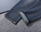 Monogram Letter Printed Pocket Slim Fit Denim V260816