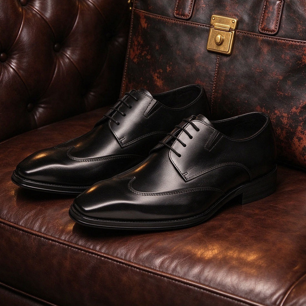 Wingtip Derby Shoes Polished Lace-Up Formal Dress Shoes Y101128