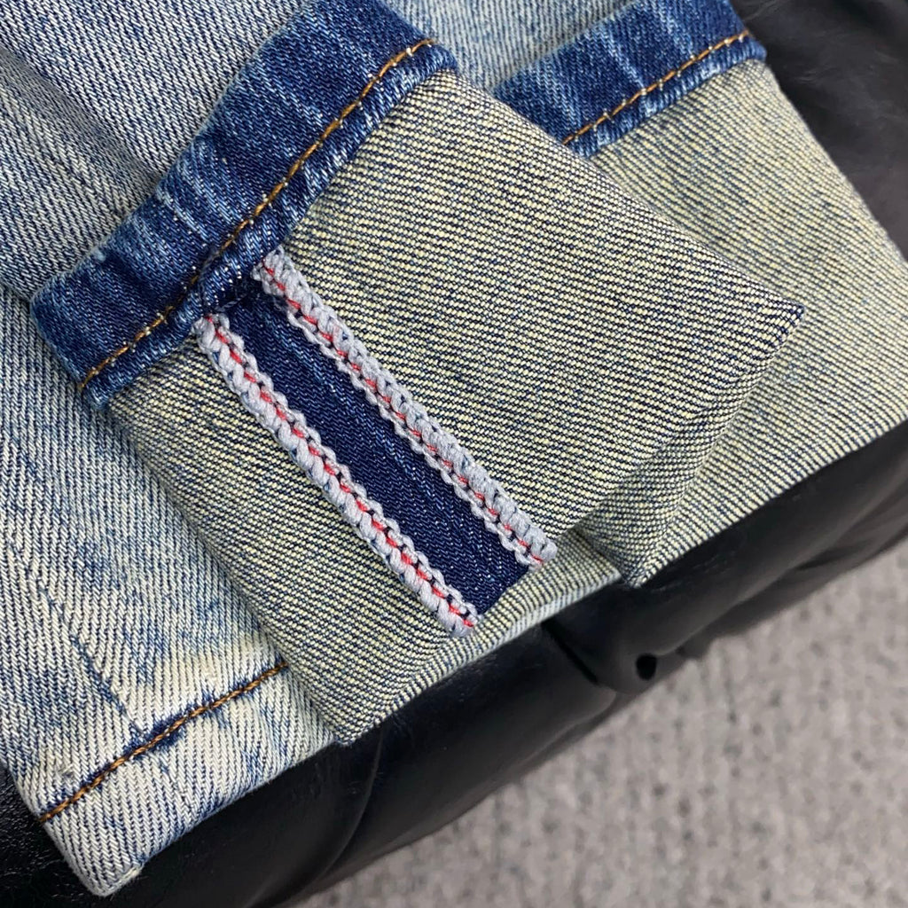 Vintage Wash Graphic Printed Pocket Denim Jeans L260630