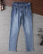 Light Wash Logo Embossed Mens Jeans E260927