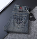 Vintage Key Artwork Print Slim Denim V260833