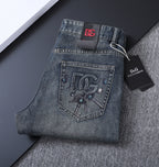 Vintage Key Artwork Print Slim Denim V260833