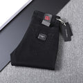 Solid Black Wash Metal Logo Plate Jeans V260814