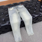 Men Vintage Faded Light Wash Jeans C261020