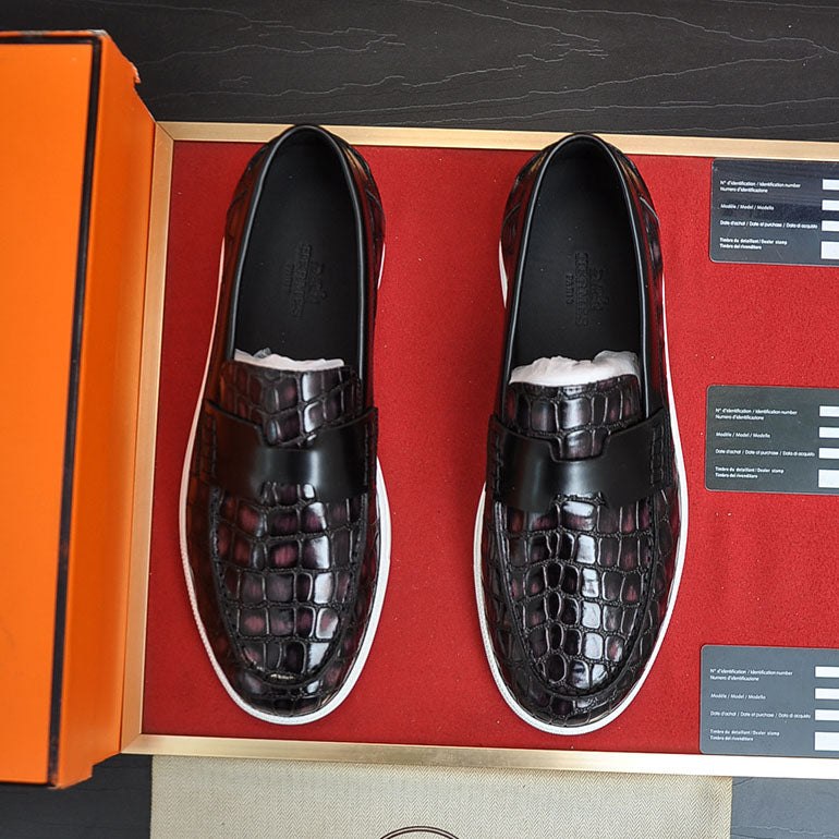 Croc Embossed Casual Loafer NE190136