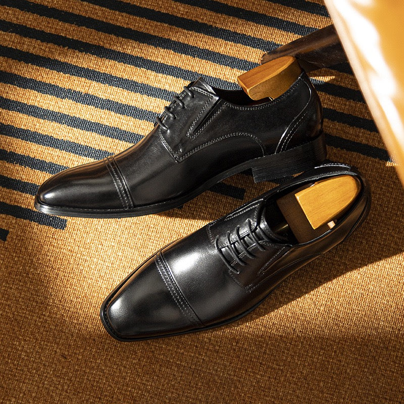 Cap Toe Derby Shoes Lace-Up Business Formal Dress Shoes Y101108