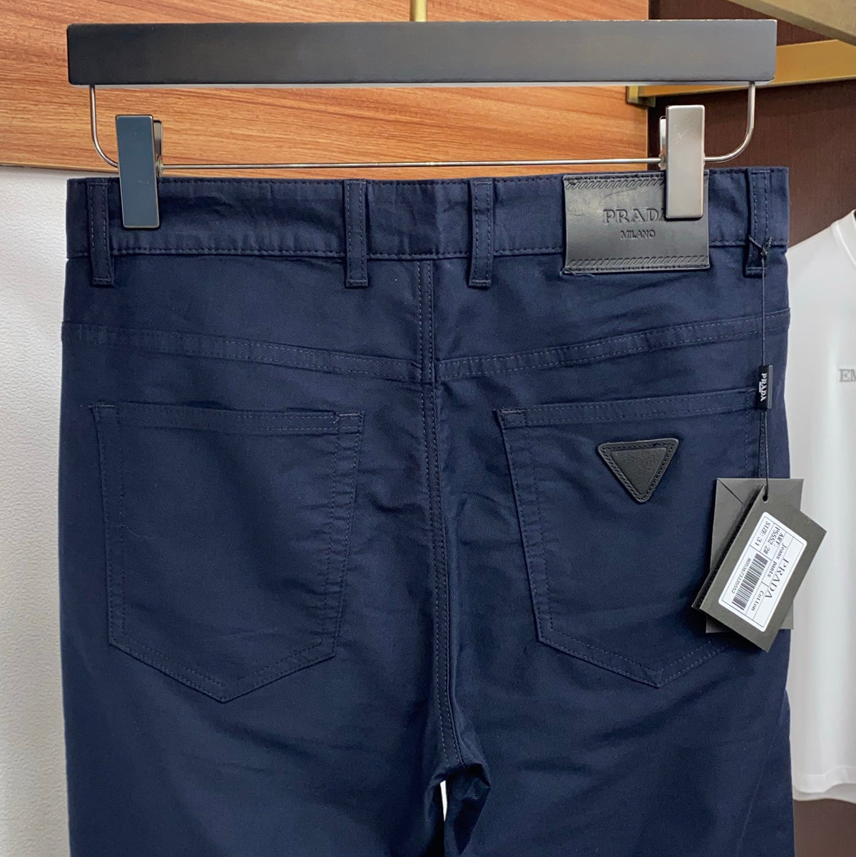 Triangle Leather Patch Back Pocket Trousers L260629