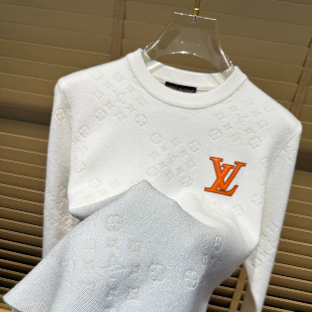 New Crew Neck Diamond Arrangement Jacquard Knit Sweater GN380104