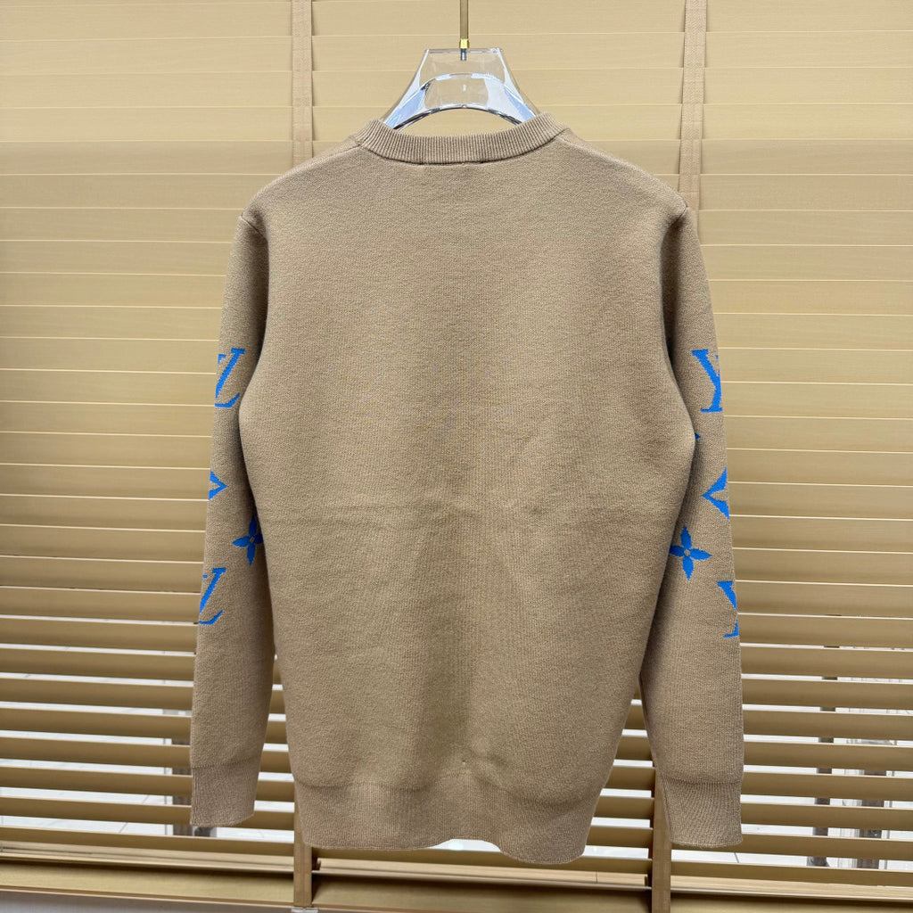 New Crew Neck Mixed Jacquard Knit Pullover Sweater GN380102