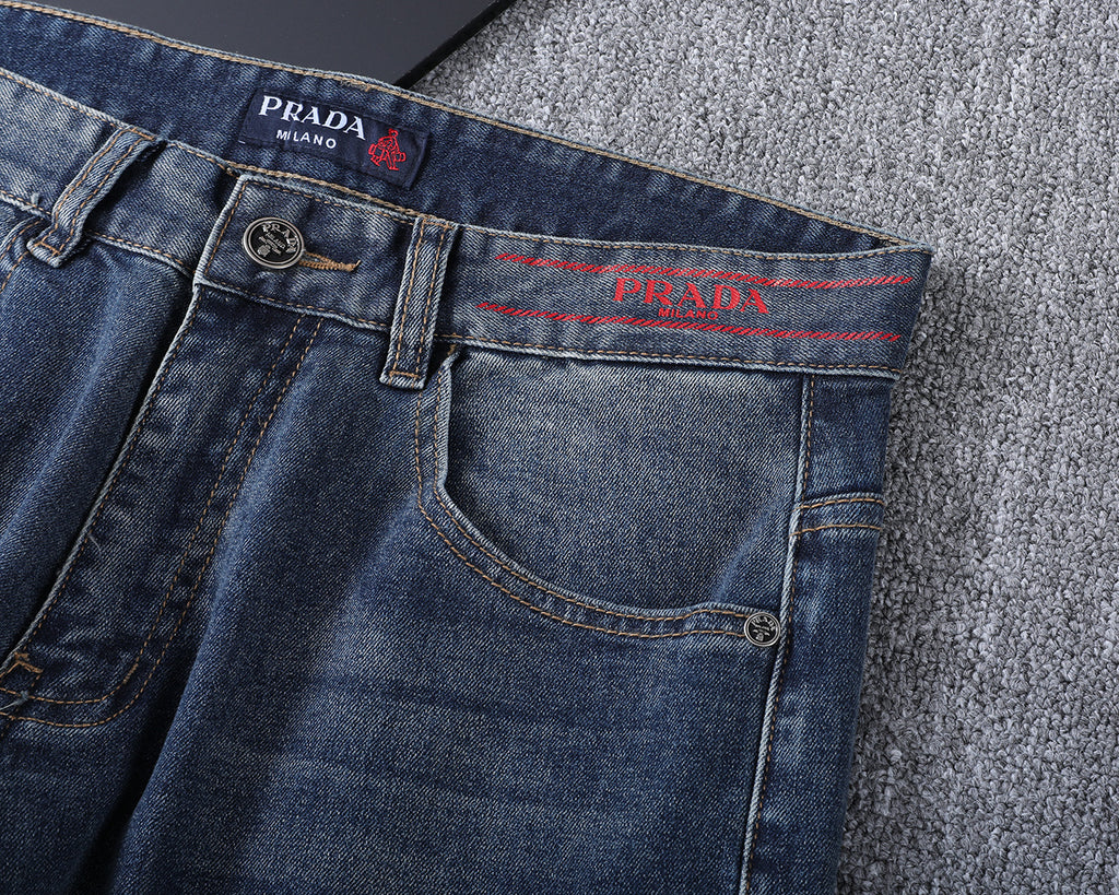 Vintage Emblem Embroidery Red Label Slim Denim V260839