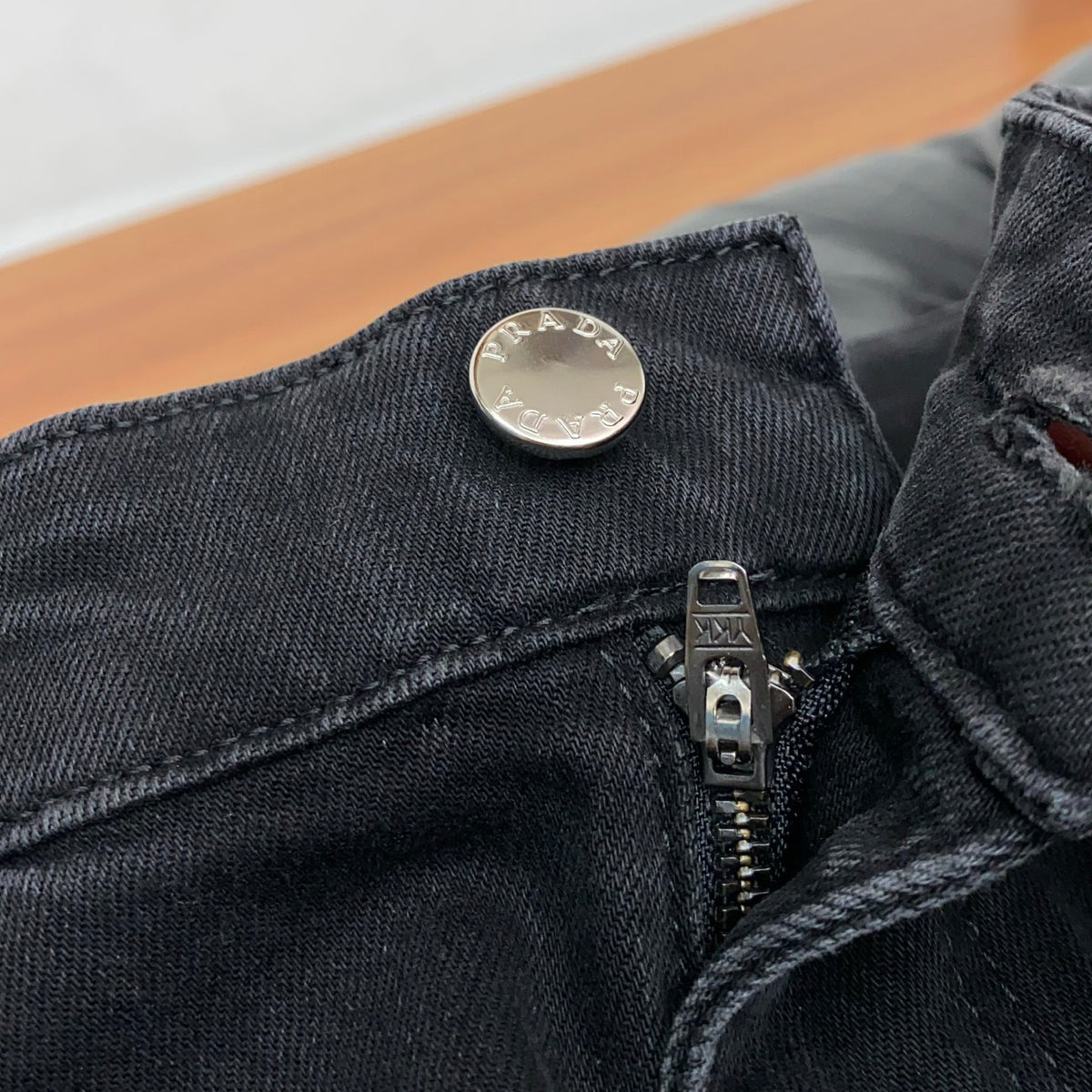 Black Washed Mens Embroidered Pocket Denim Trousers R260522