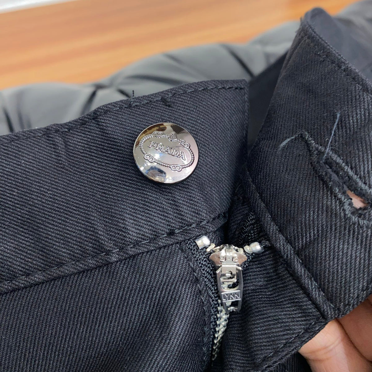 Triangle Leather Patch Back Pocket Trousers L260629